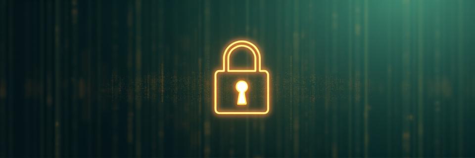 Digital lock icon emphasizing data security on a clean background